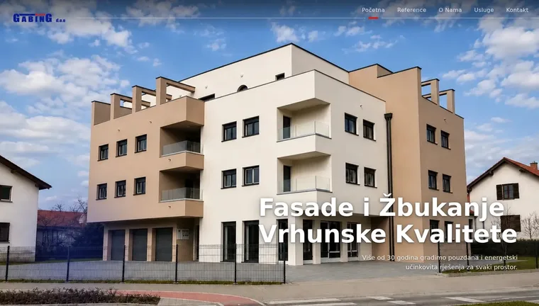 Web stranica GABING — fasade i žbukanje, Velika Gorica