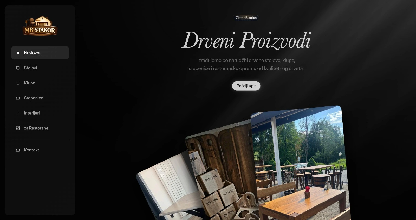 Naslovnica web stranice MB Stakor — katalog drvenih proizvoda