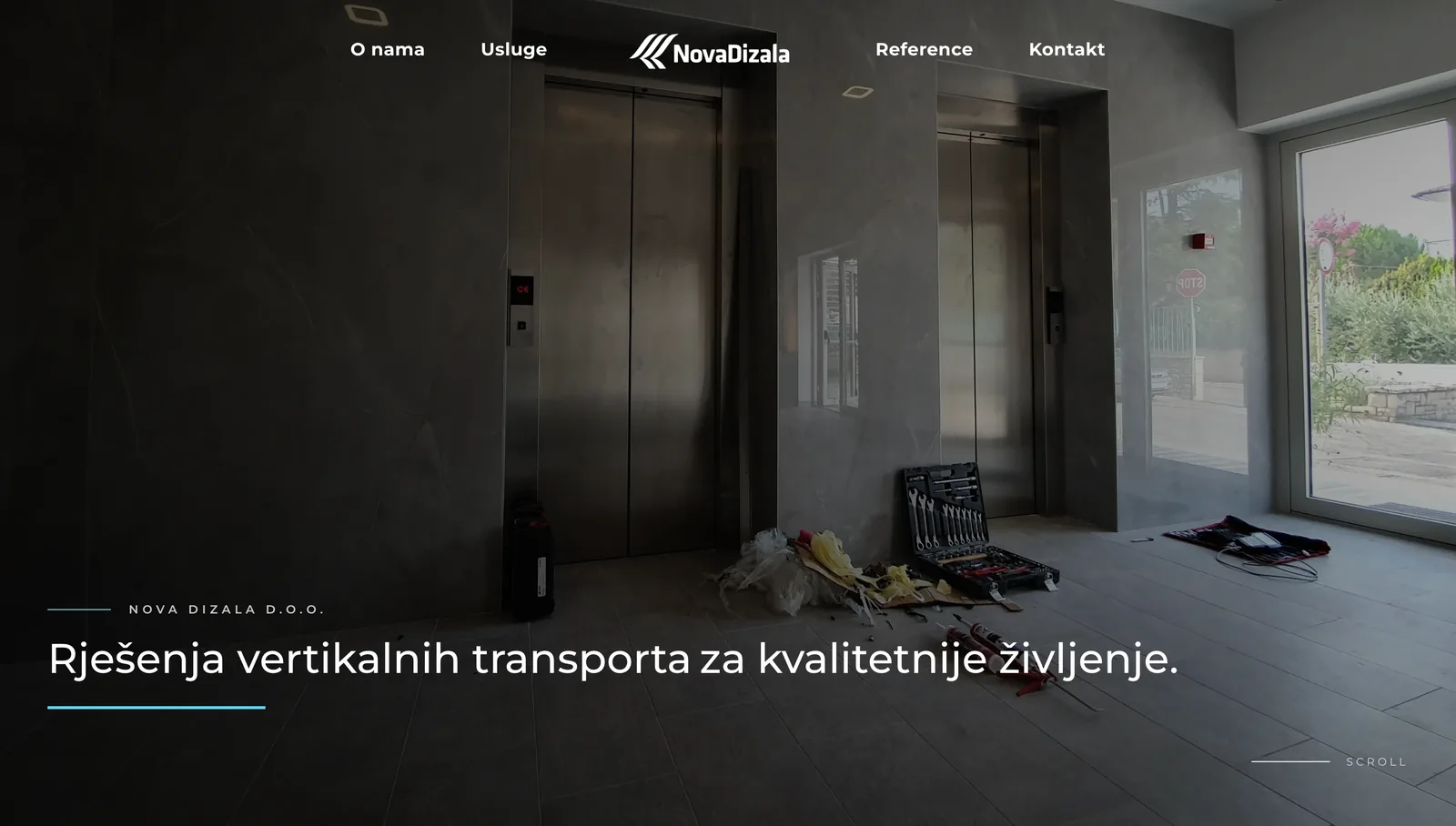 Naslovnica web stranice Nova Dizala — usluge ugradnje dizala
